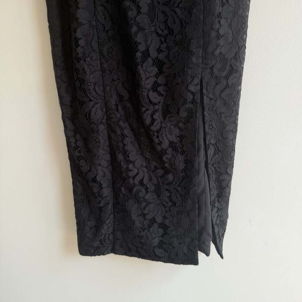 NWT Lovers And Friends Mary Kate Black Lace Midi Dress Size M Sweetheart $238 - Picture 4 of 10
